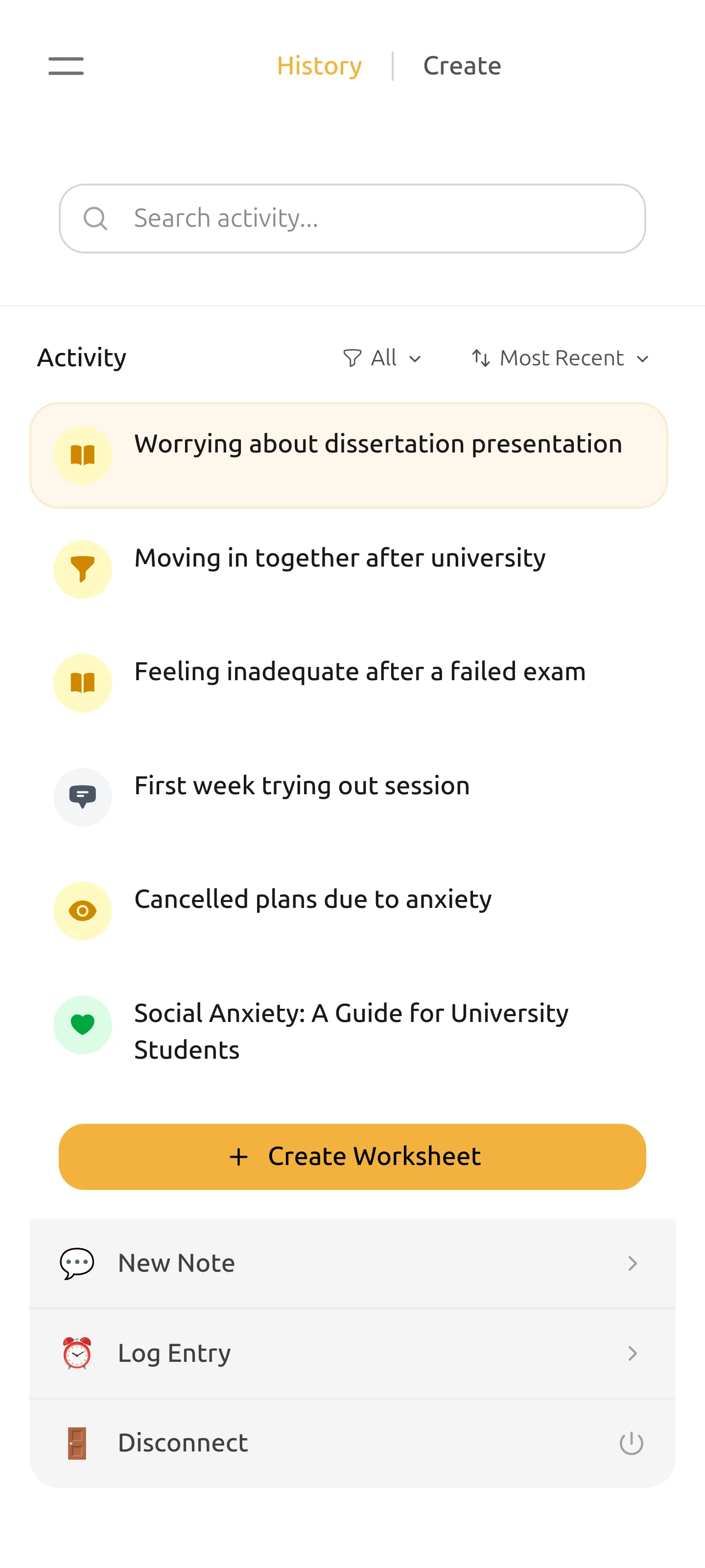 Activity interface